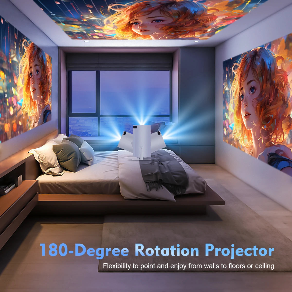 HY300 Pro 4K Android Projector - Dual WiFi 6, 260 ANSI, 1080P Home Cinema & Outdoor Experience