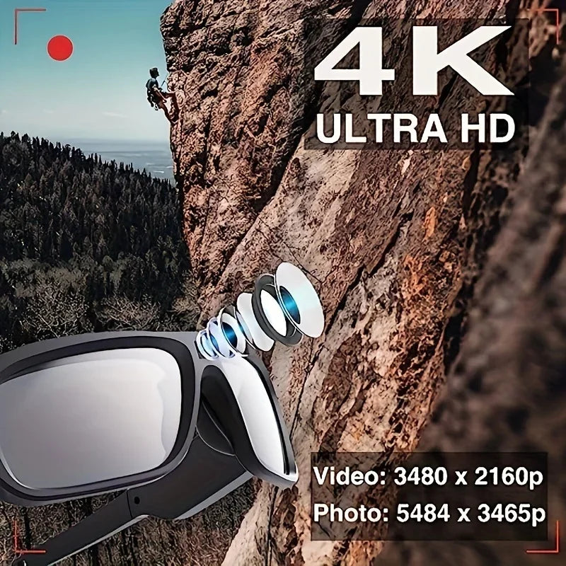4K HD Smart Glasses with Mini Camera - Perfect for Cycling and Outdoor Adventures!